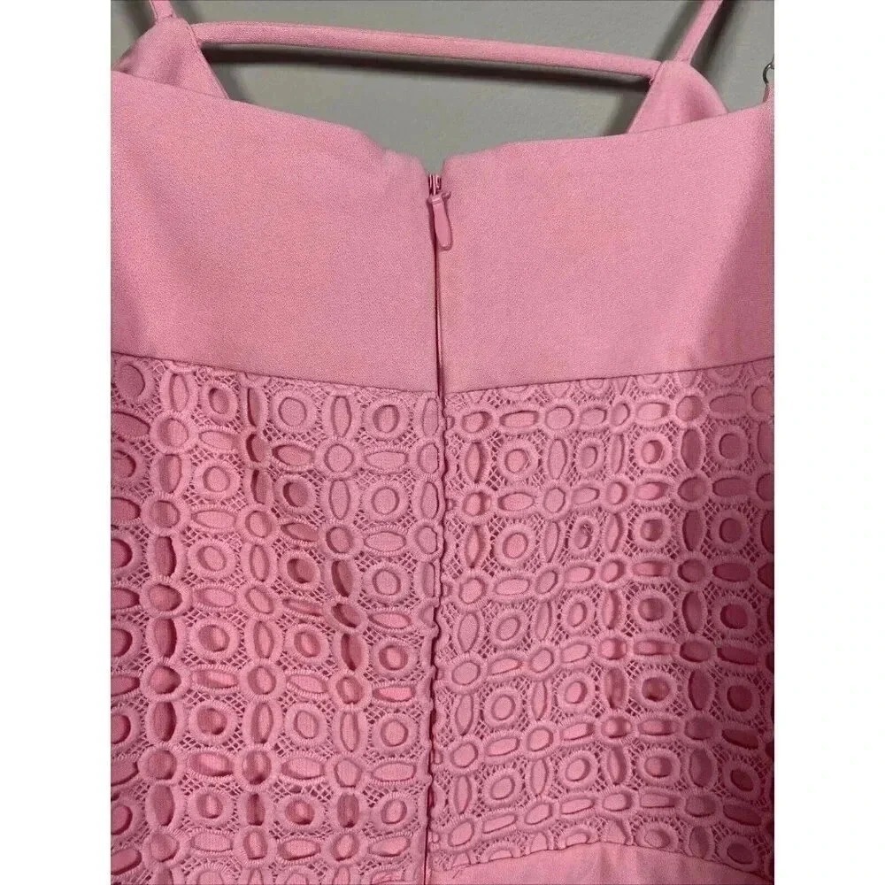 The 8th Sign Crochet lace Mini Dress Size 16 Pink Girlhoodcore Cottage Retro Mod - Picture 7 of 14